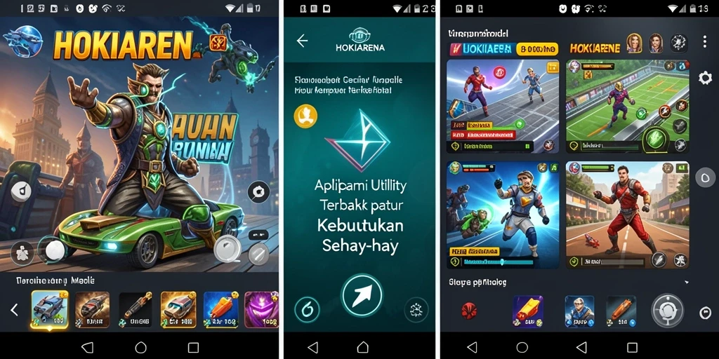 Tampilan utama HOKIARENA dengan berbagai fitur Utility yang bermanfaat.