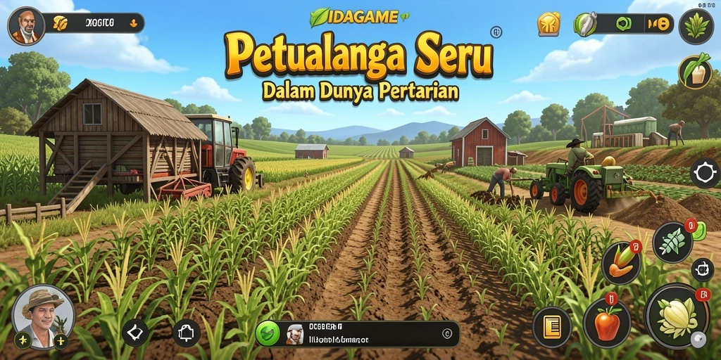 Screenshot gameplay IDAGAME menampilkan aktivitas pertanian yang seru.
