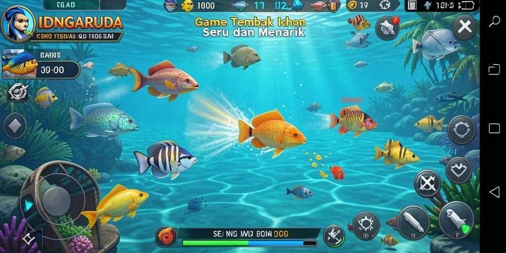 Tangkapan layar menarik dari gameplay seru Tembak Ikan di IDNGARUDA.
