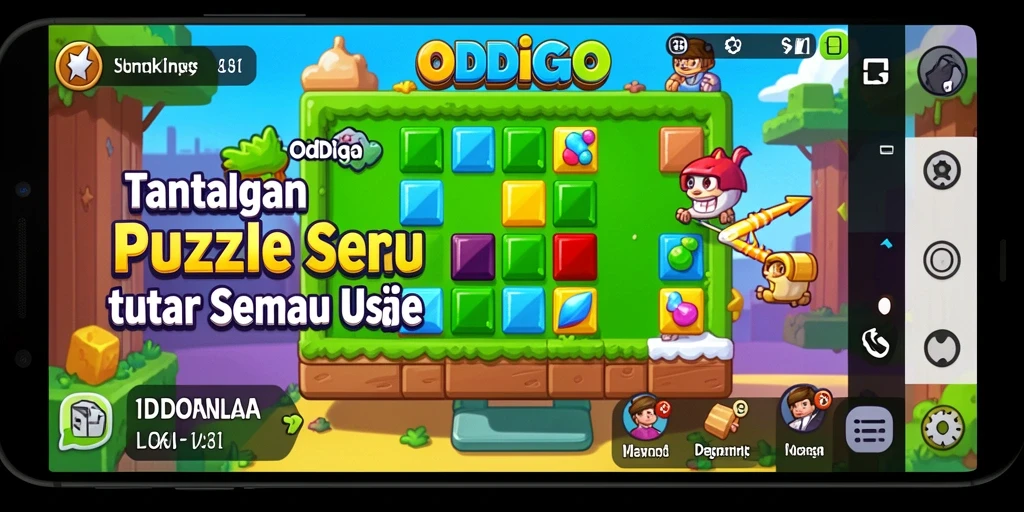 Screenshot ODDIGO menunjukkan gameplay Puzzle yang menarik dan menantang.
