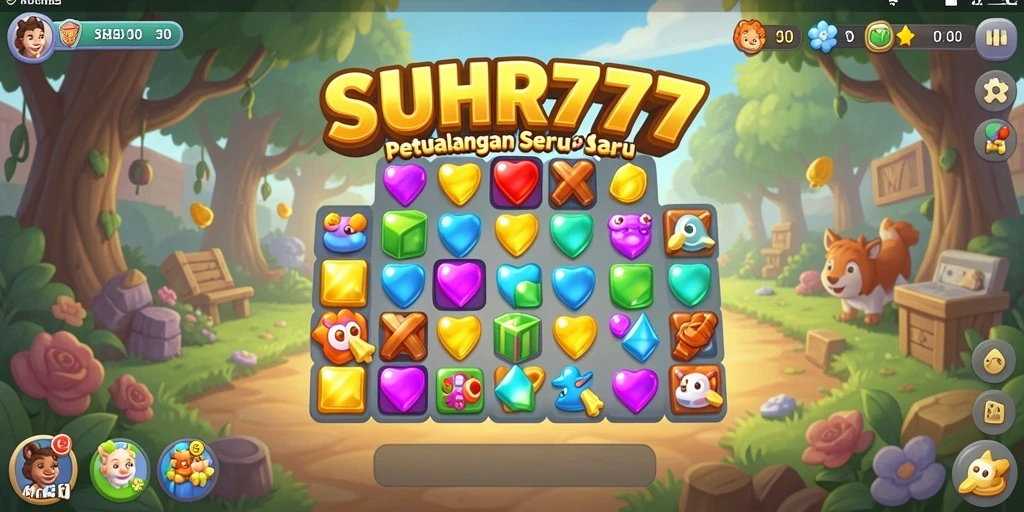 Tampilan gameplay menarik dalam SUHU777 dengan level Match-3 yang menantang.