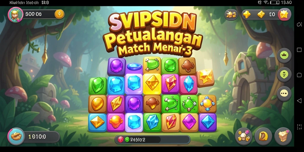 Tampilkan gameplay Match-3 yang seru dan penuh warna.