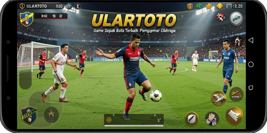 Tangkapan layar ULARTOTO menampilkan aksi permainan sepak bola yang seru.
